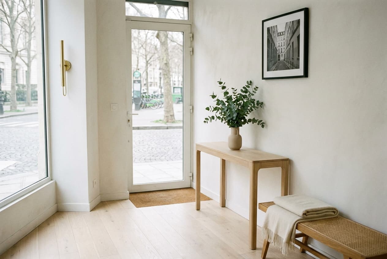 Intérieur du cabinet Tandem — lumière naturelle, matières chaudes.